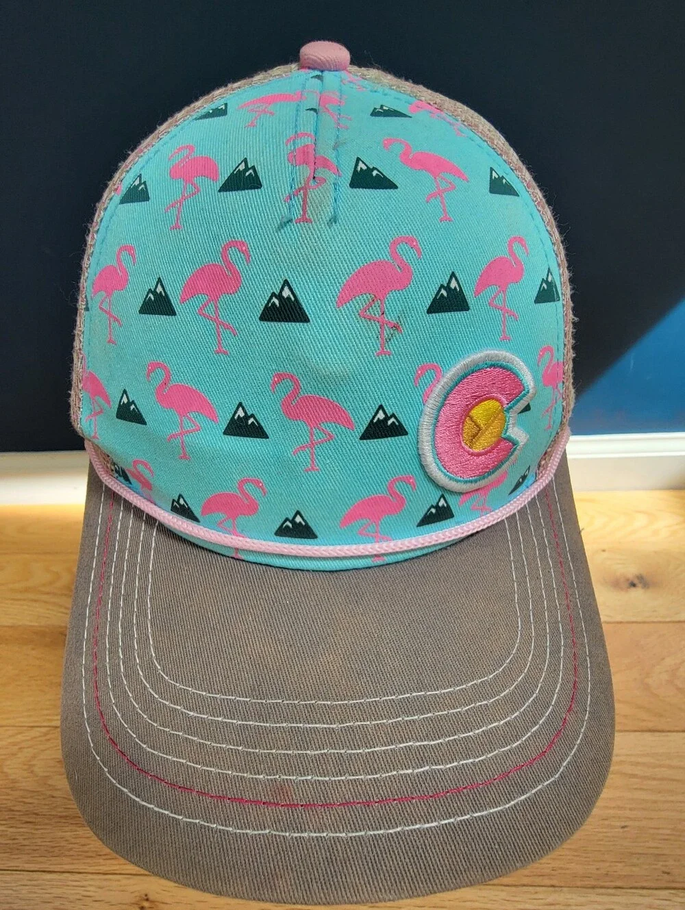 Kids Yo Colorado Snapback Hat w/ Flamingos & Mountains